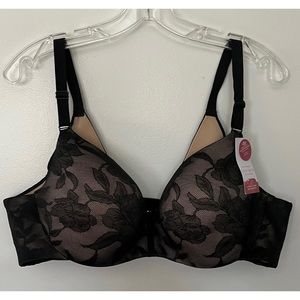 NWT Cacique 42C Black Lace Bra Underwire